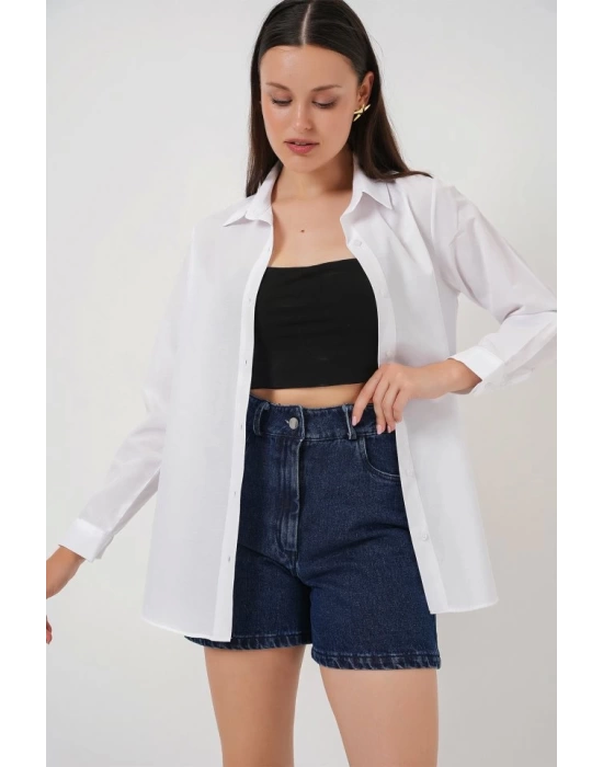 Uzun Kol Basic Gömlek 20279 - Beyaz