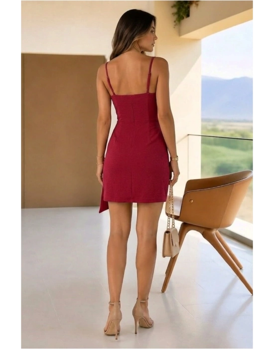 V Kuşaklı Yaka Elbise Askılı