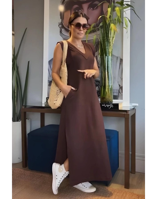 V Yaka Cepli Elbise