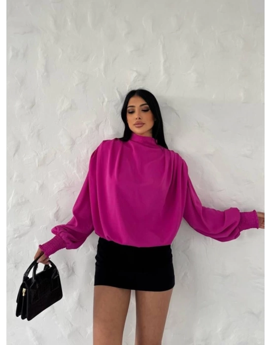Vatkalı Dökümlü Bluz