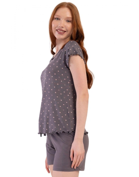Vıscon V Yaka Kısa Kol Şortlu Pijama Takım K409290