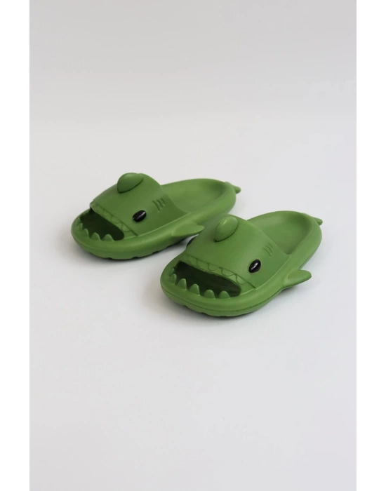 WG500 Köpekbalığı Haki Unisex Tam Ortopedik Terlik Shark Slides