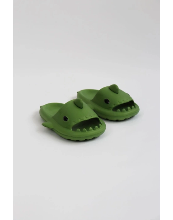 WG500 Köpekbalığı Haki Unisex Tam Ortopedik Terlik Shark Slides