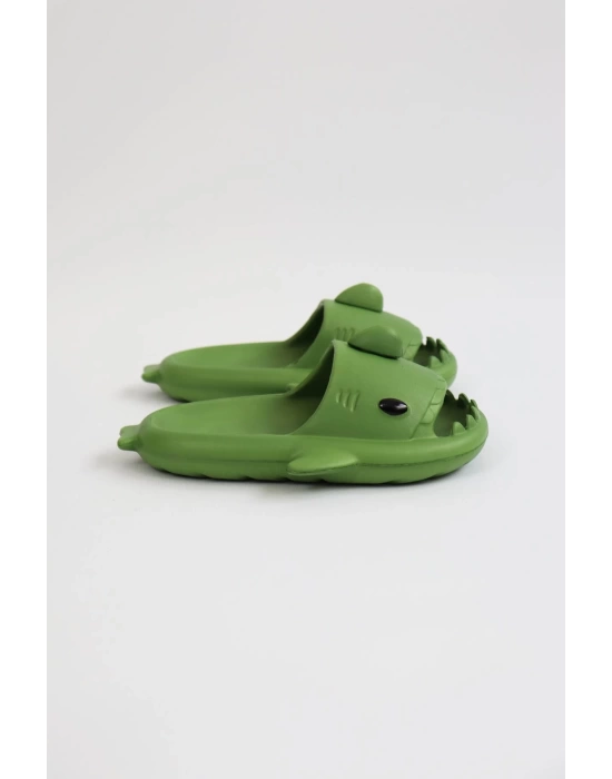 WG500 Köpekbalığı Haki Unisex Tam Ortopedik Terlik Shark Slides