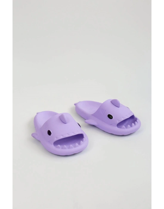 WG500 Köpekbalığı Mor Unisex Tam Ortopedik Terlik Shark Slides