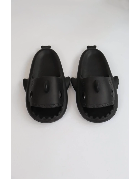 WG500 Köpekbalığı Siyah Unisex Tam Ortopedik Terlik Shark Slides
