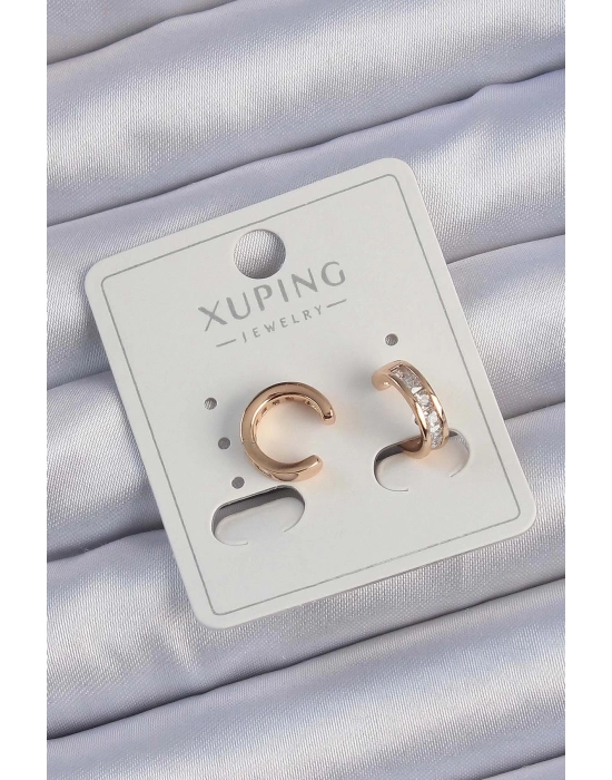 Xuping Rose Renk Zirkon Taş Kaplama Earcuff Küpe