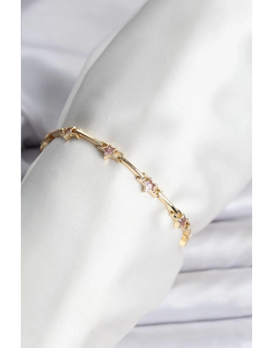 Yıldız Model Gold Renk Pirinç Bileklik