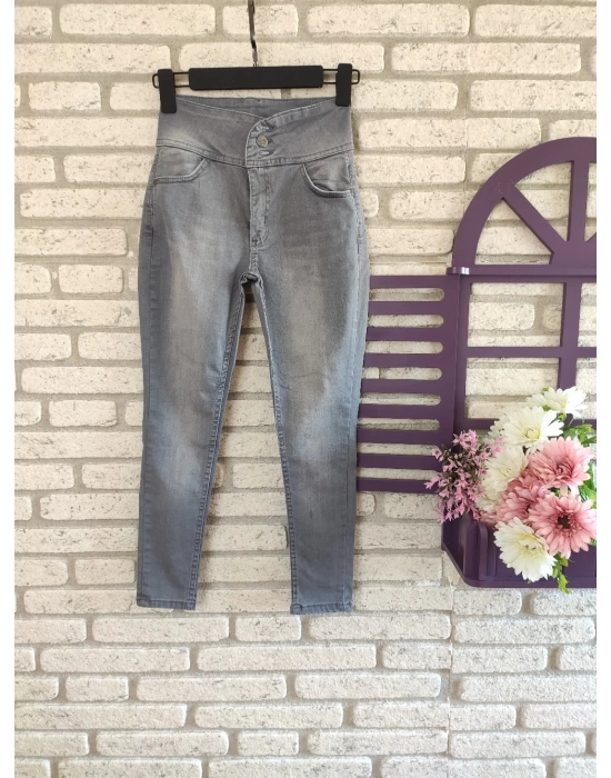 Yüksek Bel Likralı Jean Pantolon 90 Cm