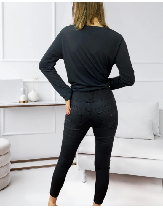 Yüksek Bel Likralı Kot Pantolon