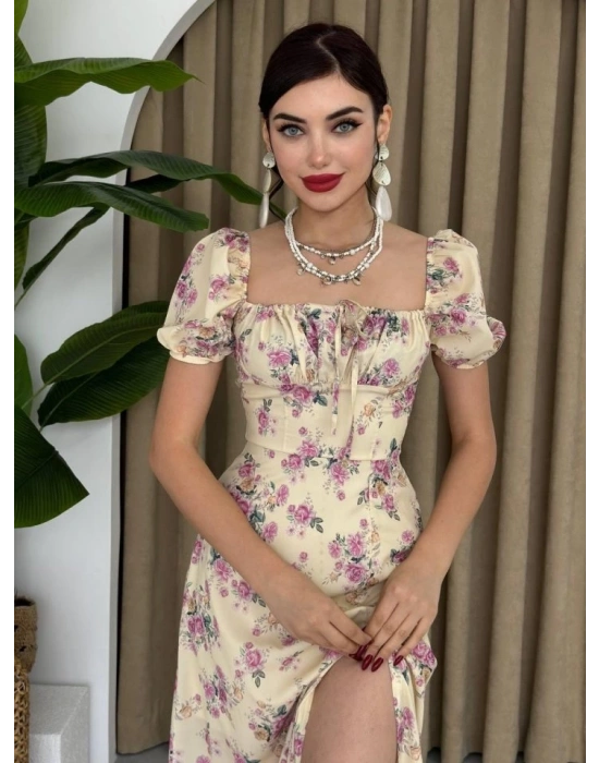 Zeze Balon Kol Elbise