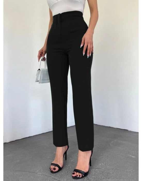 Zra Pileli Havuç Pantolon -Siyah