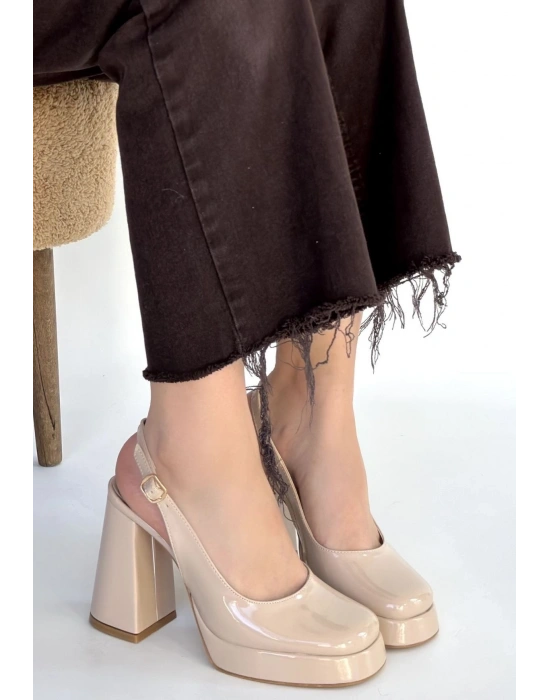 Zuda Bej Rugan Platform Topuk Ayakkabı
