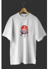 1 Mayıs Emek Ve Dayanışma Günü Baskılı Oversize Bisiklet Yaka T-shirt - Beyaz