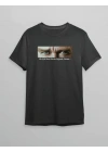 10 Kasım Atatürkü Anma Günü Baskılı Oversize Bisiklet Yaka T-shirt - Siyah