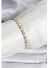 14K Gold Renk Kaplama Zirkon Taşlı CM Kadın Bileklik