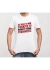15 Temmuza Özel Tasarım YEDİRMEYİZ Baskılı T-shirt - Beyaz