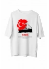 19 Mayıs 20/1 Unisex Baskılı T-shirt - Beyaz