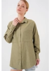 20126 Oversize Keten Gömlek - Çağla