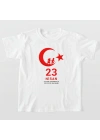 23 Nisan Çocuk Bayramı Baskılı Özel T-shirt - Beyaz
