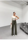 230 Gr Poly Viscose Lycra Metal Düğme Palazzo Pantolon