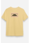 24/1 Düz Ön Sizin Tasarımınız Oversize T-shirt - Bej