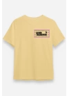 24/1 Düz Ön Sizin Tasarımınız Oversize T-shirt - Bej
