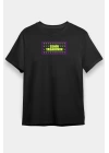 24/1 Düz Ön Sizin Tasarımınız Oversize T-shirt - Siyah