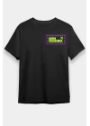 24/1 Düz Ön Sizin Tasarımınız Oversize T-shirt - Siyah