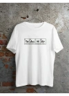 24 Kasım Kimya Öğretmeni Hediyesi Baskılı Bisiklet Yaka T-shirt - Beyaz