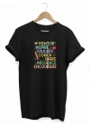 24 Kasım Öğretmenler Günü Hediye Temalı Oversize Bisiklet Yaka T-shirt - Siyah