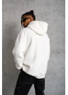 3 İplik Kapşonlu Sweatshirt Hoodie - Beyaz