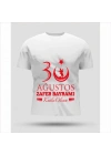 30 Ağustos Oversize Baskılı T-shirt - Beyaz