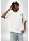 30 Ağustos Zafer Bayramı Ön Arka Baskılı Oversize Bisiklet Yaka T-shirt - Beyaz