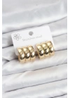 316L Çelik Gold Renk 3lü Görünüm Kadın Küpe