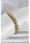 316L Çelik Gold Renk Hasır Zincir Model Kadın Bileklik