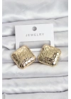 316L Çelik Gold Renk Kare Vintage Kadın Küpe