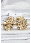 316L Çelik Gold Renk Lotus Model Kadın Küpe