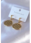 316L Çelik Gold Renk Lotus Model Kadın Küpe