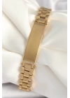 316L Çelik Gold Renk Zincir Künye Model Erkek Bileklik