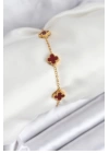 316L Çelik Gold Zincir Baby Boy Bordo Renk Bileklik