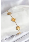 316L Çelik Gold Zincir Sarı Yonca Bileklik