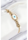 316L Çelik Göz Charm Model Gold Renk Kadın Bileklik