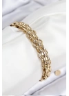 316L Çelik Örme Zincir Model Gold Renk Kadın Bileklik