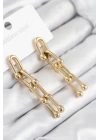 316L Çelik Sallantılı Tifany Model Gold Renk Kadın Küpe
