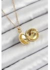 316L Çelik Zincir Açılabilir Sanatsal Vintage Çiçek Model Gold Renk Kadın Kolye