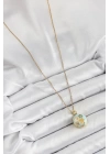 316L Çelik Zincir Açılabilir Sanatsal Vintage Çiçek Model Gold Renk Kadın Kolye
