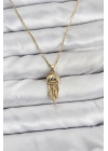 316L Çelik Zincir Gold Renk Deniz Anası Model Zirkon Taşlı Kadın Kolye