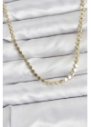 316L Çelik Zincir Gold Renk Ezme Zincir Model  45 cm Kadın Kolye