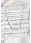 316L Çelik Zincir Gold Renk Ezme Zincir Model  45 cm Kadın Kolye